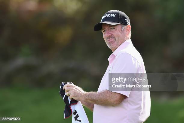 Rod Pampling of Australia looks on during the first round of the CJ Cup at Nine Bridges on October 19, 2017 in Jeju, South Korea.