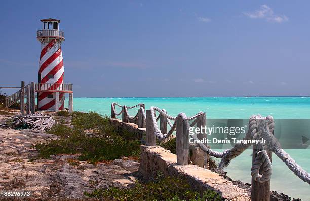 tropical lighthouse - grand bahama stock pictures, royalty-free photos & images