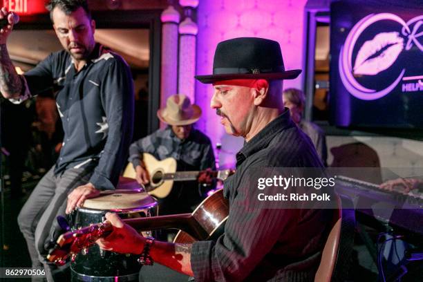 Dave Kushner performs on stage with the Hellcat Saints at An Evening With Rhonda's Kiss Charity at Beauty & Essex on October 18, 2017 in Los Angeles,...