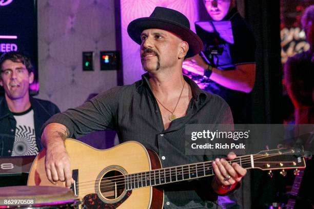 Dave Kushner performs on stage with the Hellcat Saints at An Evening With Rhonda's Kiss Charity at Beauty & Essex on October 18, 2017 in Los Angeles,...