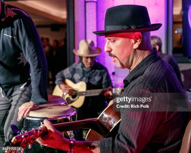 Dave Kushner performs on stage with the Hellcat Saints at An Evening With Rhonda's Kiss Charity at Beauty & Essex on October 18, 2017 in Los Angeles,...