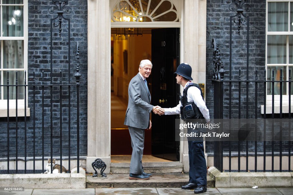 Former US President Bill Clinton Visits Downing Street To Discuss Northern Ireland