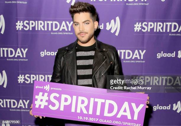 Adam Lambert attends the 'Believer' Spirit Day Concert presented by Justin Tranter and GLAAD at Sayer's Club on October 18, 2017 in Los Angeles,...