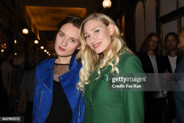 Model Maria Varso and Yana Tranier attend the Simon Bocanegra And Philippe Morillon : Exhibition At la Galerie Du Passage Pierre Passebon on October...