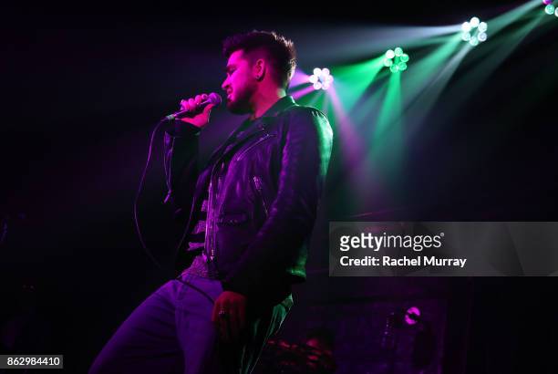 Adam Lambert performs during 'Believer' Spirit Day Concert presented by Justin Tranter and GLAAD at Sayer's Club on October 18, 2017 in Los Angeles,...