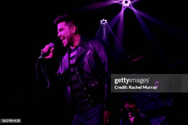 Adam Lambert performs during 'Believer' Spirit Day Concert presented by Justin Tranter and GLAAD at Sayer's Club on October 18, 2017 in Los Angeles,...