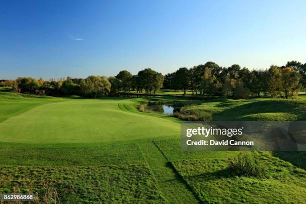 Polarising filter on the camera used in this image: The 413 yards par 4, 13th hole on the Albatross Course at Le Golf National, the host venue for...