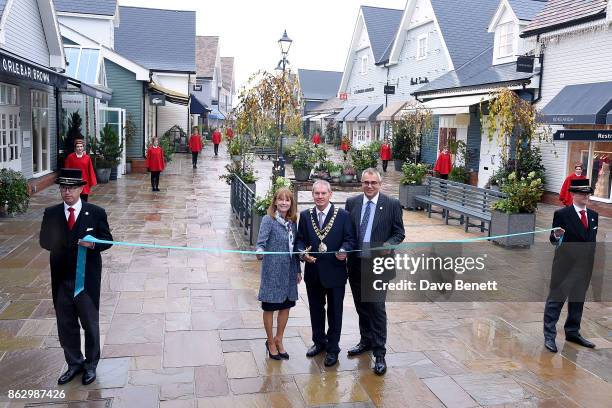 Bicester Village Business Director Sarah-Jane Curtis, Mayor Bicester Councillor Les Sibley and Bicester Village Business Director Andrew Marshall...