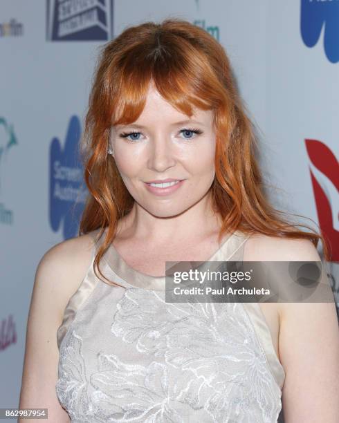 Actress Stef Dawson attends the 6th Annual Australians in Film Award & Benefit Dinner at NeueHouse Hollywood on October 18, 2017 in Los Angeles,...