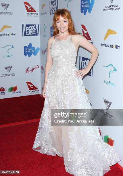 Actress Stef Dawson attends the 6th Annual Australians in Film Award & Benefit Dinner at NeueHouse Hollywood on October 18, 2017 in Los Angeles,...