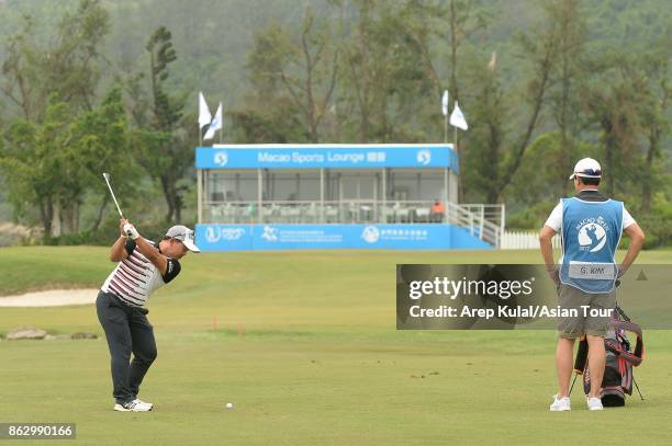 Giwhan Kim of Korea pictured during the first round of the Macao Open 2017 at Macau Golf and Country Club on October 19, 2017 in Macau, Macau.