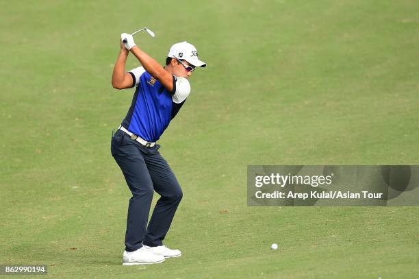 Natipong Srithong of Thailand pictured during the first round of the Macao Open 2017 at Macau Golf and Country Club on October 19, 2017 in Macau,...