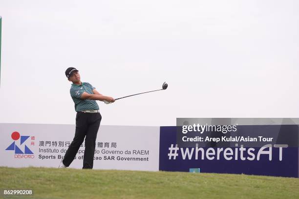 Hung Chien-yao of Taiwan pictured during the first round of the Macao Open 2017 at Macau Golf and Country Club on October 19, 2017 in Macau, Macau.