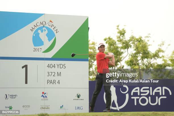 Liang Wen-chong of China pictured during the first round of the Macao Open 2017 at Macau Golf and Country Club on October 19, 2017 in Macau, Macau.