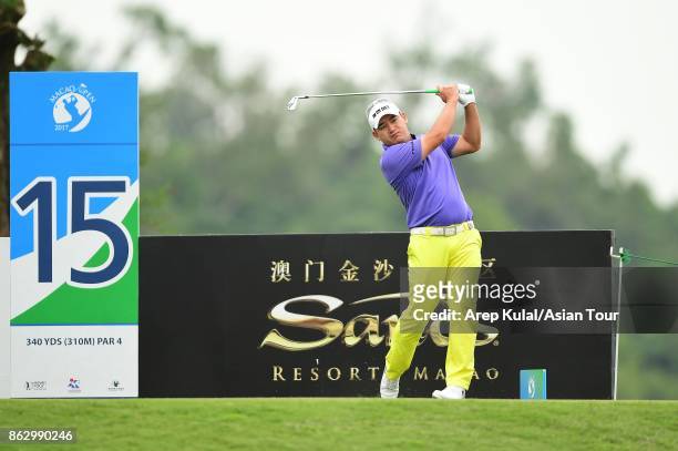 Angelo Que of Philippines pictured during the first round of the Macao Open 2017 at Macau Golf and Country Club on October 19, 2017 in Macau, Macau.