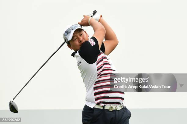 Giwhan Kim of Korea pictured during the first round of the Macao Open 2017 at Macau Golf and Country Club on October 19, 2017 in Macau, Macau.