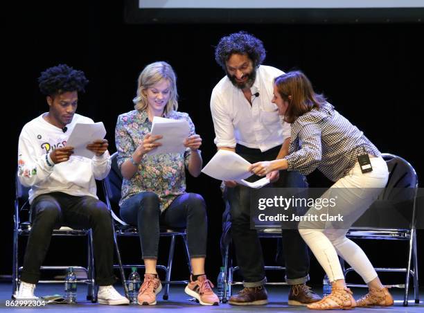 Jermaine Fowler, Georgia May King, Jason Mantzoukas and Molly Shannon act out a scene during the Young Storytellers' 14th Annual Signature Event "The...