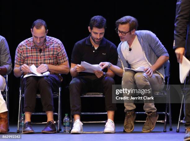 Tony Hale, Max Greenfield and Jimmi Simpson read lines during Young Storytellers' 14th Annual Signature Event "The Biggest Show" at The Novo by...