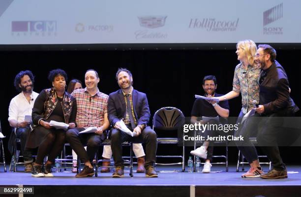 Natasha Rothwell, Tony Hale, Jason Sklar, Georgia May King and Randy Sklar act out a scene during the Young Storytellers' 14th Annual Signature Event...