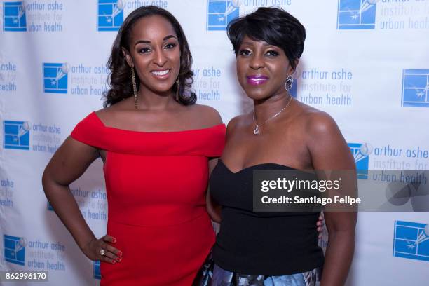 Natasha Alford and Cheryl Wills attend the 23rd Annual Black Tie & Sneakers Gala Benefiting The Arthur Ashe Institute For Urban Health at the Grand...