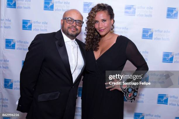 Brett Wright and Yvonna Kopacz Wright attend the 23rd Annual Black Tie & Sneakers Gala Benefiting The Arthur Ashe Institute For Urban Health at the...
