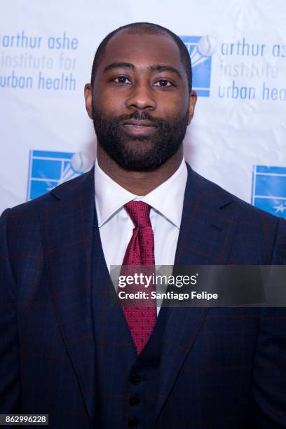 Darrelle Revis attends the 23rd Annual Black Tie & Sneakers Gala Benefiting The Arthur Ashe Institute For Urban Health at the Grand Hyatt on October...