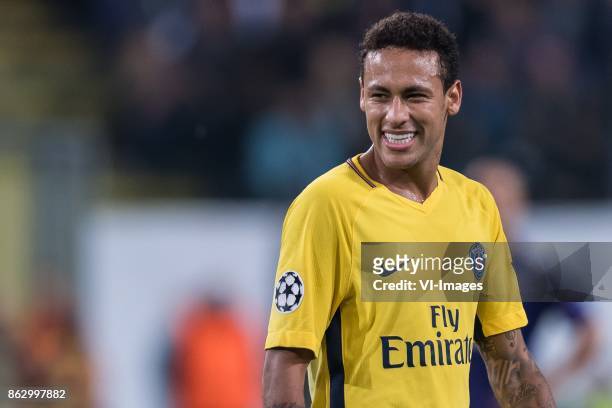 Neymar da Silva Santos Junior of Paris Saint-Germain during the UEFA Champions League group B match between RSC Anderlecht and Paris Saint Germain on...