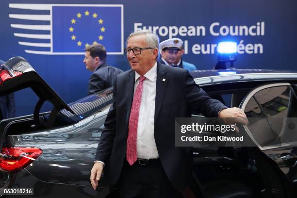 Jean-Claude Juncker, President of the European Commission arrives ahead of a European Council Meeting at the Council of the European Union building...