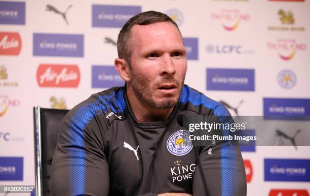 Caretaker manager Michael Appleton during the Leicester City press conference at King Power Stadium on October 19 , 2017 in Leicester, United Kingdom.