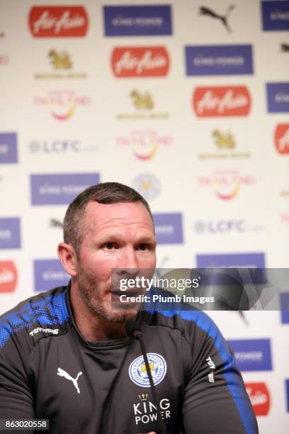 Caretaker manager Michael Appleton during the Leicester City press conference at King Power Stadium on October 19 , 2017 in Leicester, United Kingdom.