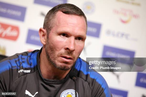 Caretaker manager Michael Appleton during the Leicester City press conference at King Power Stadium on October 19 , 2017 in Leicester, United Kingdom.