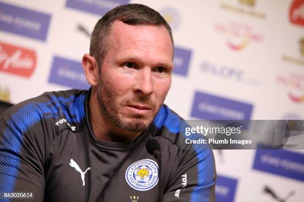 Caretaker manager Michael Appleton during the Leicester City press conference at King Power Stadium on October 19 , 2017 in Leicester, United Kingdom.