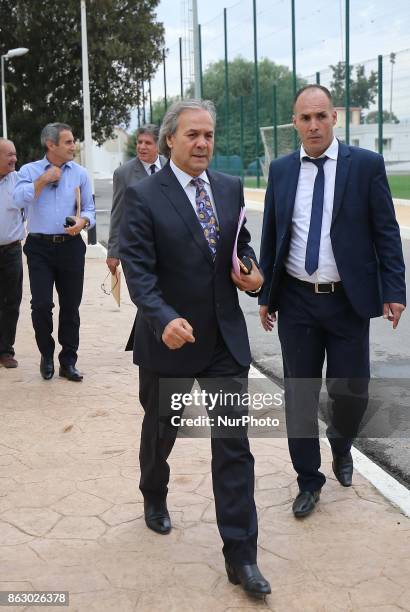 Algerian football legend Rabah Madjer, new national coach of Soccer, attends host a conference at the Sidi-Moussa National Technical Center in...