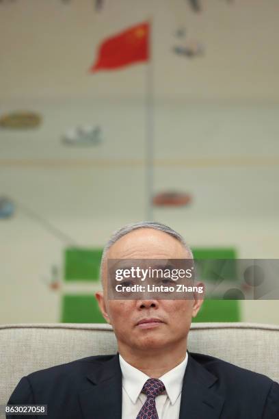 Secretary of the Beijing Municipal Party Committee Cai Qi attends a meeting of the 19th Communist Party Congress at the Great Hall of the People on...