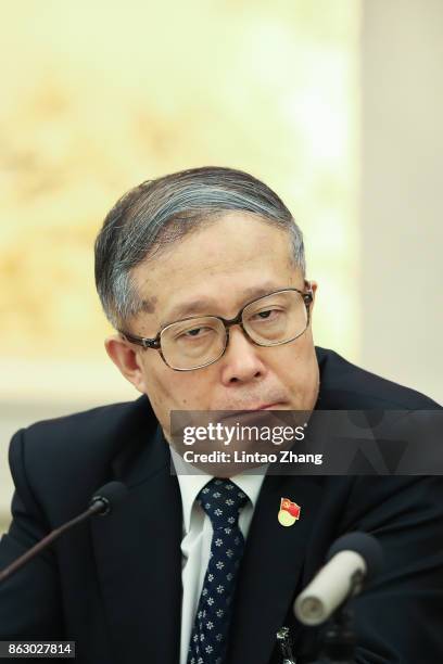 Tianjin Municipal Party Committee Secretary Li Hongzhong attends a meeting of the 19th Communist Party Congress at the Great Hall of the People on...