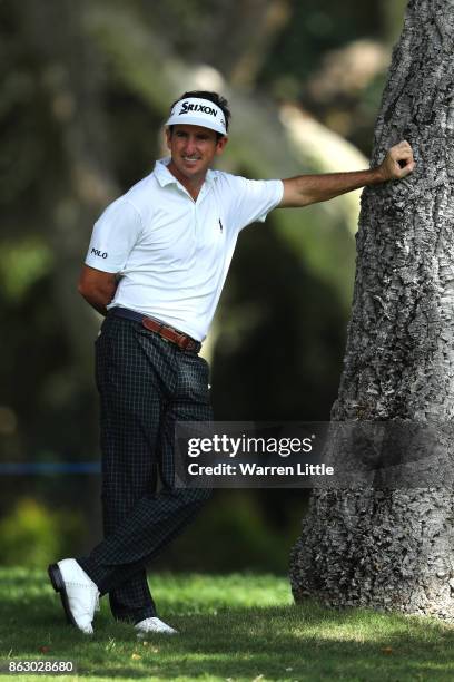 Gonzalo Fernandez-Castano of Spain waits on the 7th hole during day one of the Andalucia Valderrama Masters at Real Club Valderrama on October 19,...