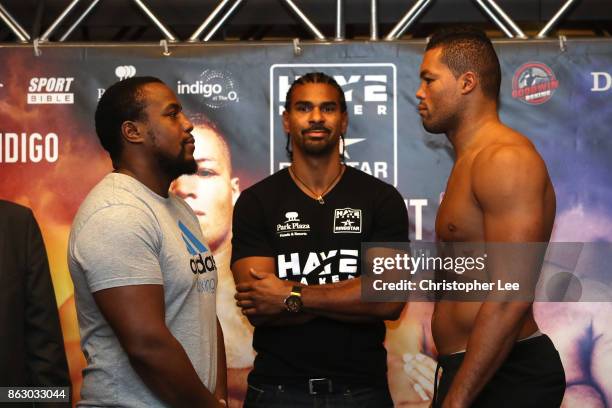 Joe "Juggernaut" Joyce goes head to head with his oppointent Ian "Lay em out" Lewison during the Hayemaker Ringstar Fight Night Weigh In at the Park...