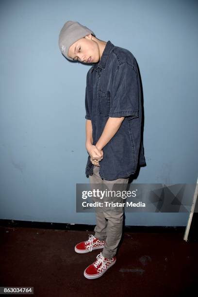 Teen star and singer Jacob Sartorius poses for pictures before his concert on October 19, 2017 in Berlin, Germany.