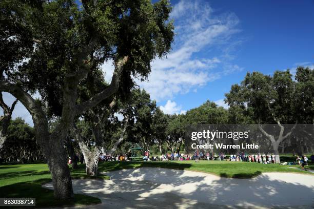 General View of the 8th green during day one of the Andalucia Valderrama Masters at Real Club Valderrama on October 19, 2017 in Cadiz, Spain.