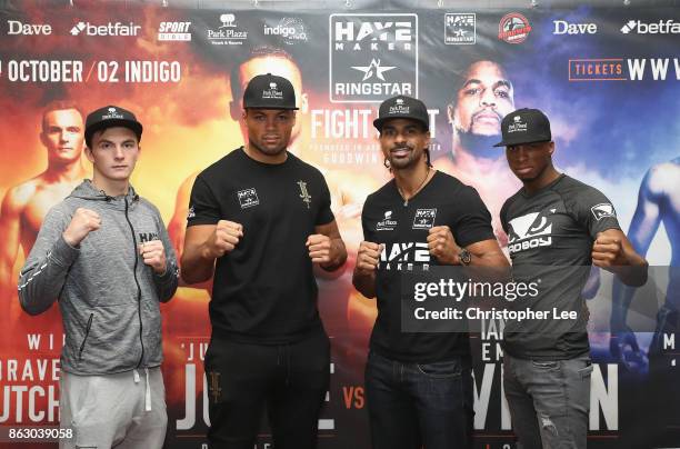 Willy "Braveheart" Hutchinson, Joe "Juggernaut" Joyce, David "The Hayemaker" Haye and Michael "Venom" Page pose for the camera during the Hayemaker...