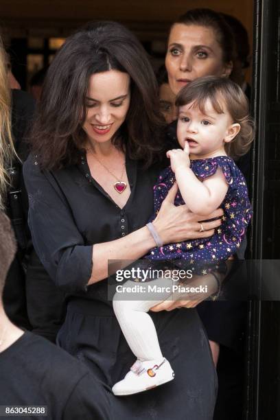 Sally Humphreys and her daughter Alice Rose Wood are seen leaving the 'Four Seasons George V' hotel ahead the first Rolling Stones concert at U Arena...