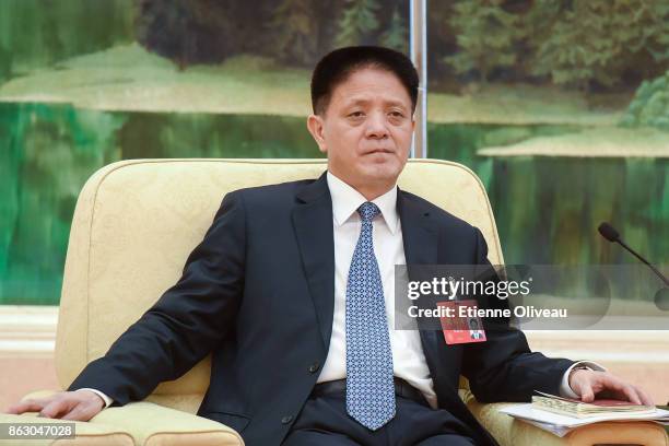 Executive Vice-Governor of Fujian Province People's Government Zhang Zhinan attends a meeting of the 19th Communist Party Congress at the Great Hall...