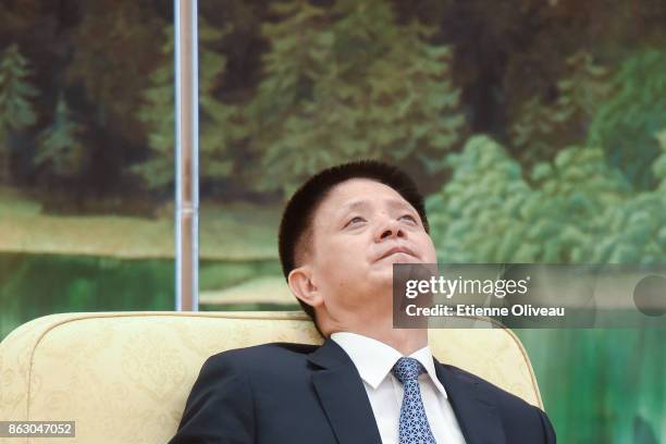 Executive Vice-Governor of Fujian Province People's Government Zhang Zhinan attends a meeting of the 19th Communist Party Congress at the Great Hall...