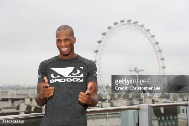 Michael "Venom" Page poses for the camera during the Hayemaker Ringstar Fight Night Weigh In at Park Plaza Westminster Bridge London on October 19,...