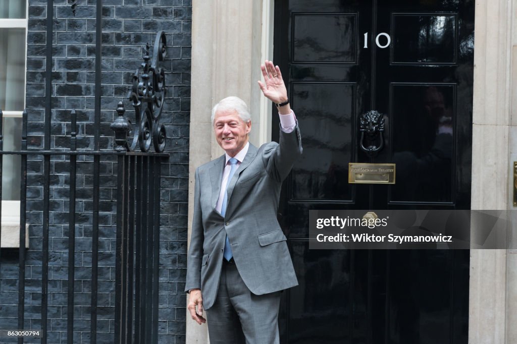 Bill Clinton Visits Theresa May At Downing Street