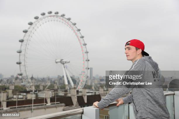 Willy "Breaveheart" Hutchinson poses for the camera during the Hayemaker Ringstar Fight Night Weigh In at the Park Plaza Westminster Bridge London on...