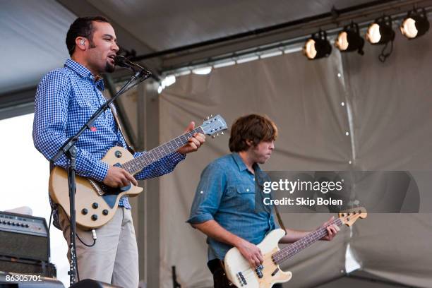 Ben Harper and bassist Jesse Ingalls of Ben Harper and the Relentless 7 performs on the Acura stage during the 40th Annual New Orleans Jazz &...