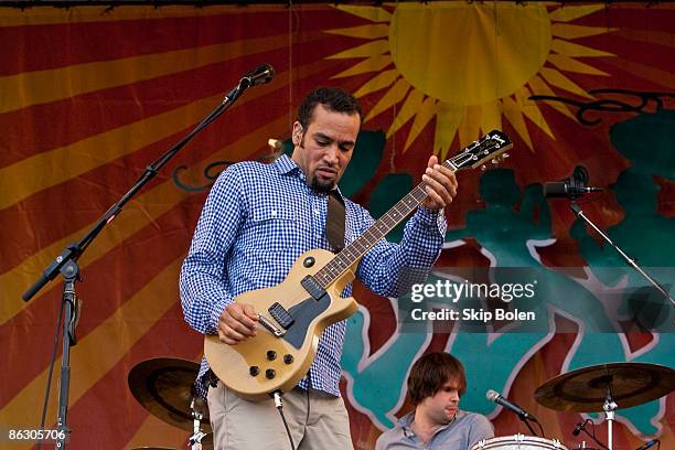 Ben Harper of Ben Harper and Relentless 7 performs on the Acura stage during the 40th Annual New Orleans Jazz & Heritage Festival at the Fair Grounds...