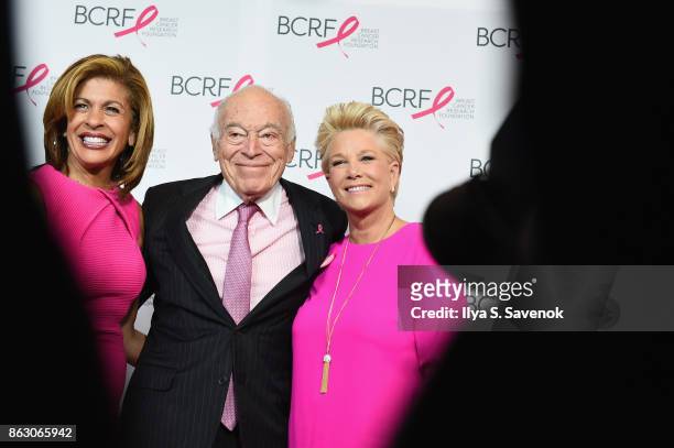 Hoda Kotb, Leonard A. Lauder, and Joan Lunden arrive at the Breast Cancer Research Foundation New York Symposium and Awards Luncheon at New York...
