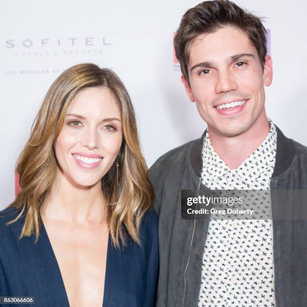 Actors Kayla Ewell and Tanner Novlan arrive for the Childhelp Hosts An Evening Celebrating Hollywood Heroes at Riviera 31 on October 18, 2017 in...